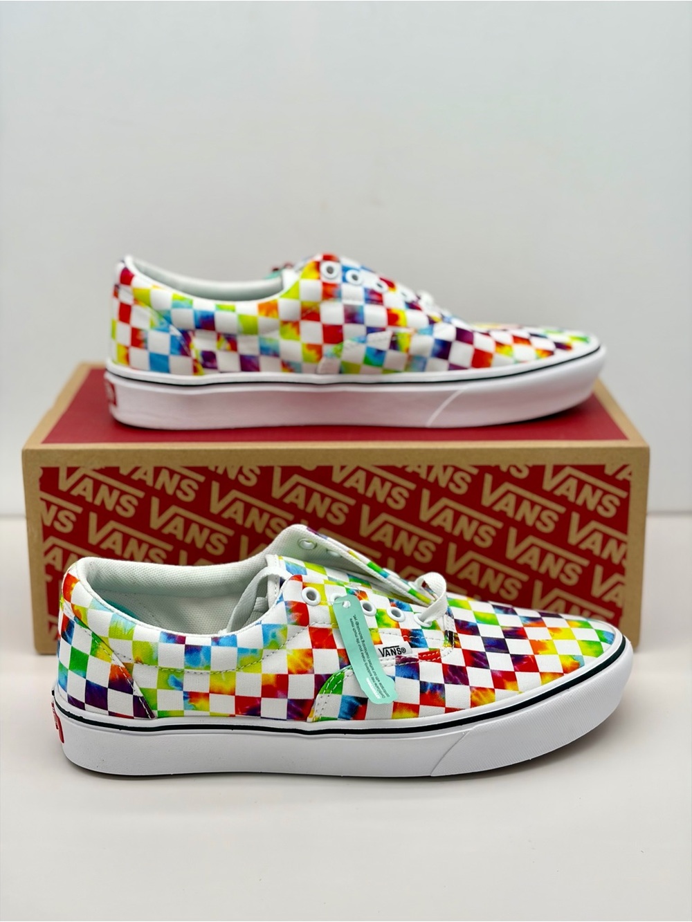 Vans Rainbow Checkerboard Canvas Low-Top Sneakers